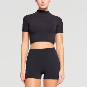 Skims Raw Edge Cropped T-shirt